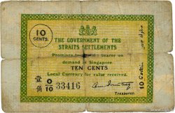 10 Cents MALAISIE - ÉTABLISSEMENTS DES DÉTROITS  1917 P.06b B+