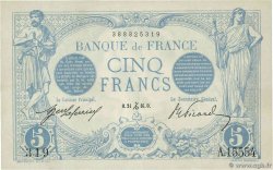 5 Francs BLEU FRANKREICH  1916 F.02.46 fVZ