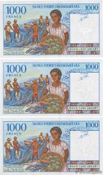 1000 Francs - 200 Ariary Lot MADAGASCAR  1994 P.076b UNC-