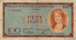 100 Francs LUSSEMBURGO  1956 P.50a q.MB