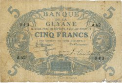 5 Francs Cabasson bleu GUYANE  1944 P.01d