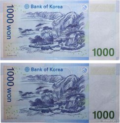 1000 Won Consécutifs COREA DEL SUD  2007 P.54a q.FDC