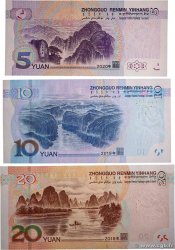 5, 10 et 20 Yuan Lot CHINE  2019 P.0913 au P.0915 pr.NEUF