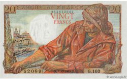 20 Francs PÊCHEUR FRANCE  1943 F.13.07 UNC