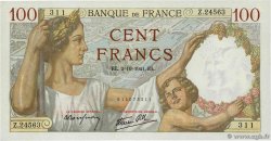 100 Francs SULLY FRANCIA  1941 F.26.58 q.FDC