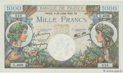 1000 Francs COMMERCE ET INDUSTRIE FRANCE  1944 F.39.12 UNC-