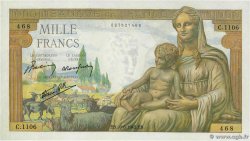 1000 Francs DÉESSE DÉMÉTER FRANCE  1942 F.40.05 UNC