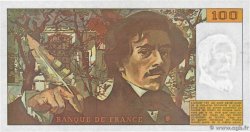 100 Francs DELACROIX imprimé en continu FRANCE  1990 F.69bis.02b AU+