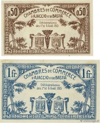 50 Centimes et 1 Franc Lot FRANCE regionalism and miscellaneous Ajaccio et Bastia 1915 JP.003.01 et 02 AU