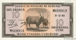 10 Francs BURUNDI  1965 P.09a SC+