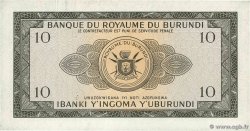 10 Francs BURUNDI  1965 P.09a AU