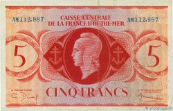 5 Francs FRENCH EQUATORIAL AFRICA  1943 P.15a XF-