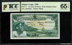 20 Francs CONGO BELGE  1959 P.31 NEUF