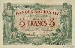 5 Francs BELGIQUE  1919 P.075b SPL+