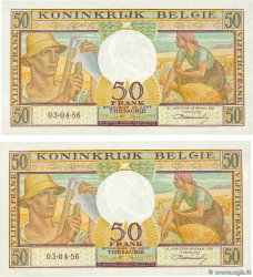 50 Francs Consécutifs BELGIQUE  1956 P.133b pr.NEUF