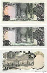 500 et 1000 Pesos Oro Lot COLOMBIA  1977 P.420-421 UNC-