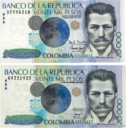 20000 Pesos Lot KOLUMBIEN  1998 P.448-454 fST+