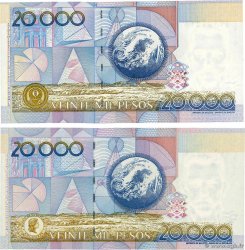 20000 Pesos Lot KOLUMBIEN  1998 P.448-454 fST+