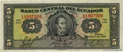 5 Sucres ECUADOR  1954 P.098c SPL+