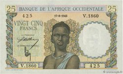 25 Francs AFRIQUE OCCIDENTALE FRANÇAISE (1895-1958)  1943 P.38