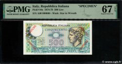 500 Lire Spécimen ITALIE  1974 P.094s NEUF