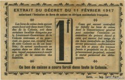 1 Franc IVORY COAST  1917 P.02b AU