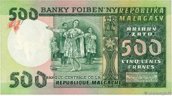 500 Francs - 100 Ariary MADAGASCAR  1974 P.064a MBC+