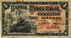 1 Franc CONGO BELGE Matadi 1914 P.03B TB