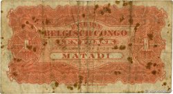 1 Franc BELGIAN CONGO Matadi 1914 P.03B F