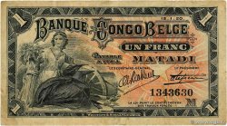 1 Franc BELGA CONGO Matadi 1920 P.03B BC