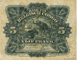 5 Francs BELGIAN CONGO  1944 P.13Ac F-