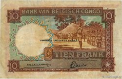 10 Francs CONGO BELGE  1942 P.14Ba TB