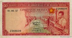 50 Francs BELGA CONGO  1957 P.32 BC+