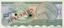 1000 Francs Spécimen RWANDA BURUNDI  1960 P.07s AU