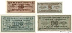 5, 10, 50 et 100 Karbowanez Lot UKRAINE  1942 P.051 P.52, et P.54 P.55 pr.NEUF