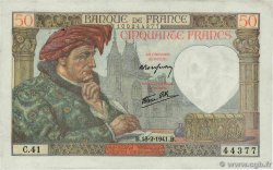 50 Francs JACQUES CŒUR FRANCE  1941 F.19.06 XF+