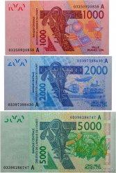 1000, 2000 et 5000 Francs Lot ESTADOS DEL OESTE AFRICANO  2003 P.115Aa, P.116Aa et P.117Aa SC+