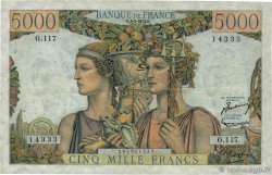 5000 Francs TERRE ET MER FRANKREICH  1953 F.48.08 SS