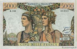 5000 Francs TERRE ET MER FRANKREICH  1953 F.48.10 fVZ