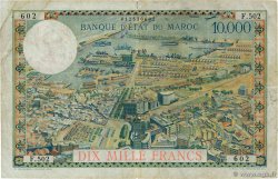 100 Dirhams sur 10000 Francs MAROC  1955 P.52 TB