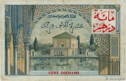 100 Dirhams sur 10000 Francs MAROC  1955 P.52 TB