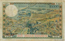 100 Dirhams sur 10000 Francs MAROC  1955 P.52 TB