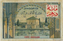 100 Dirhams sur 10000 Francs MAROCCO  1955 P.52 MB