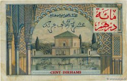 100 Dirhams sur 10000 Francs MAROC  1955 P.52 TB