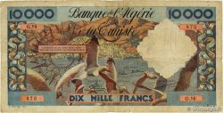 10000 Francs ALGERIA  1955 P.110 q.MB