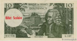 10 Francs VOLTAIRE Scolaire FRANCE regionalism and various  1965 F.