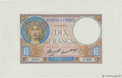 10 Francs MINERVE Colorisé Non émis FRANCIA  1936 NE.1936