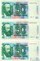 50 Kroner NORWAY  1989 P.42a et P.42e VF-