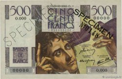 500 Francs CHATEAUBRIAND Spécimen FRANKREICH  1945 F.34.01Spn2 fST+