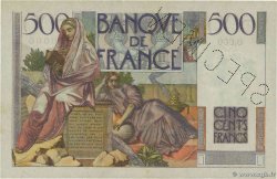 500 Francs CHATEAUBRIAND Spécimen FRANKREICH  1945 F.34.01Spn2 fST+